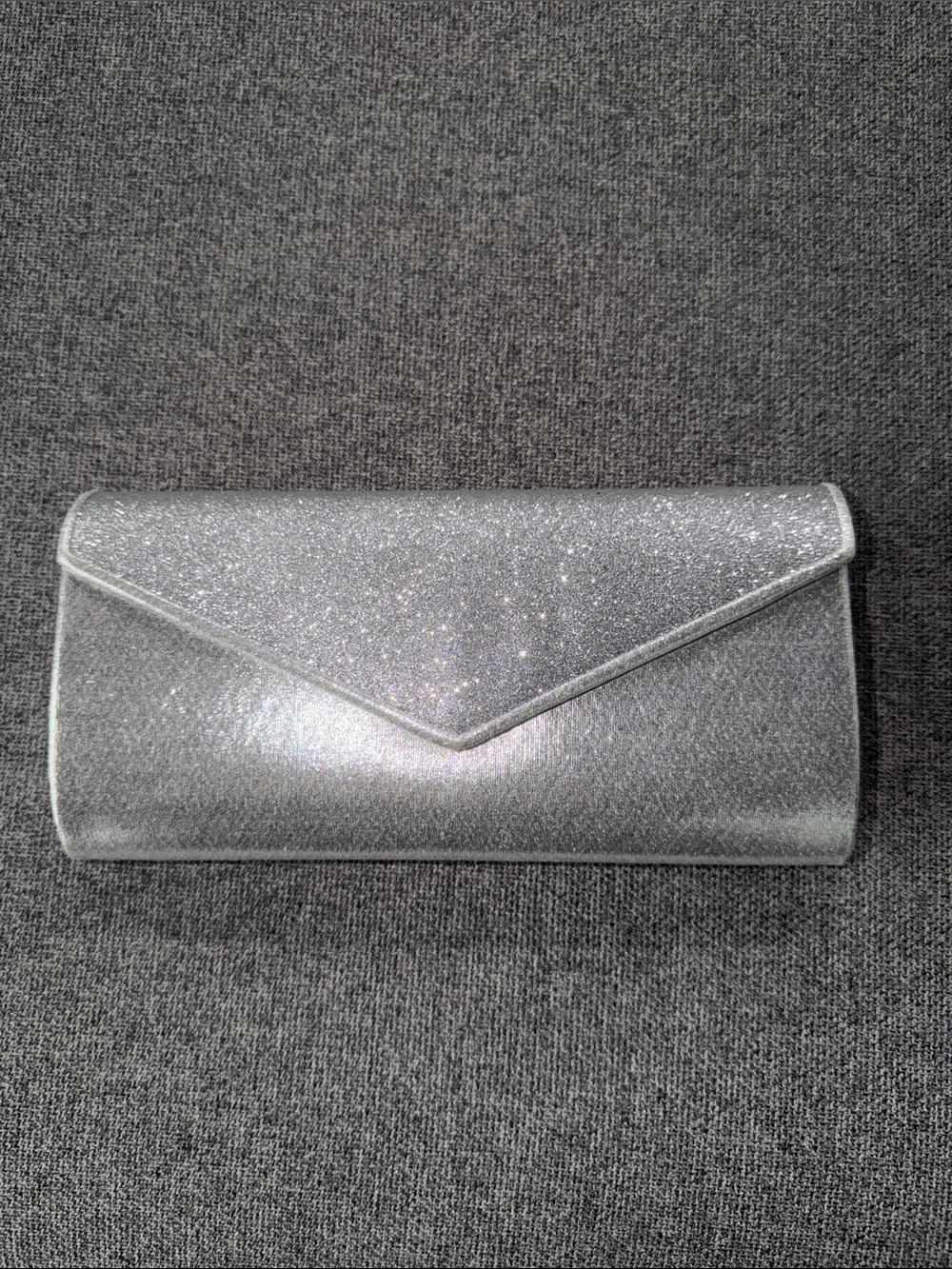 Silver Glitter Envelope Clutch Bag - Women Bags